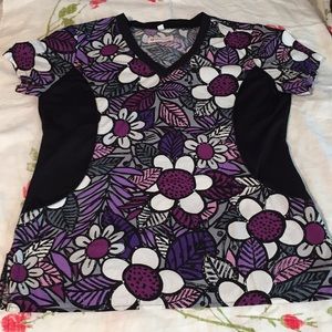 White Cross Scrub Top